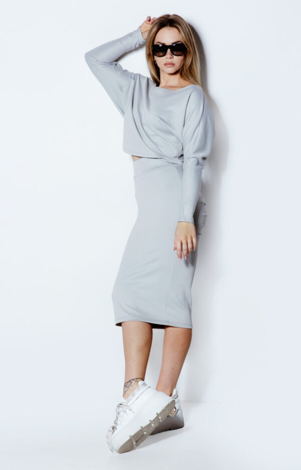 Lite Grey Urban Beauty: Spódnica Rib, Bluza Kimono Rib