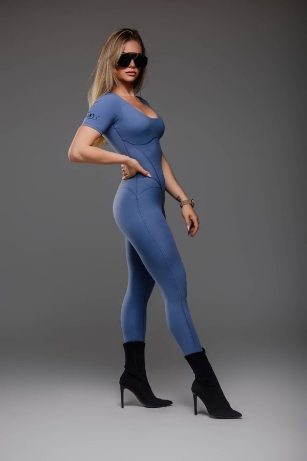 Kombinezon: Second Skin Sculpt Shortsleeve Blue Grey,