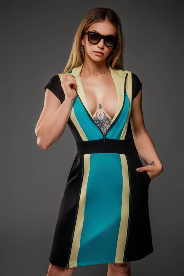 Sukienka – CHROMA VIXEN Drift Dress Mini, Torqoise mix,