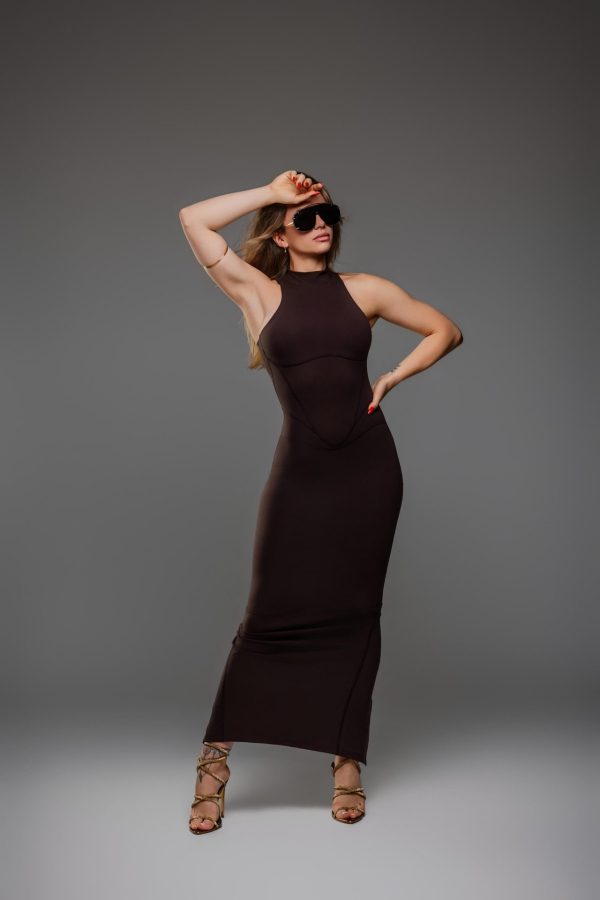 Sukienka: Second Skin Longdress Brown